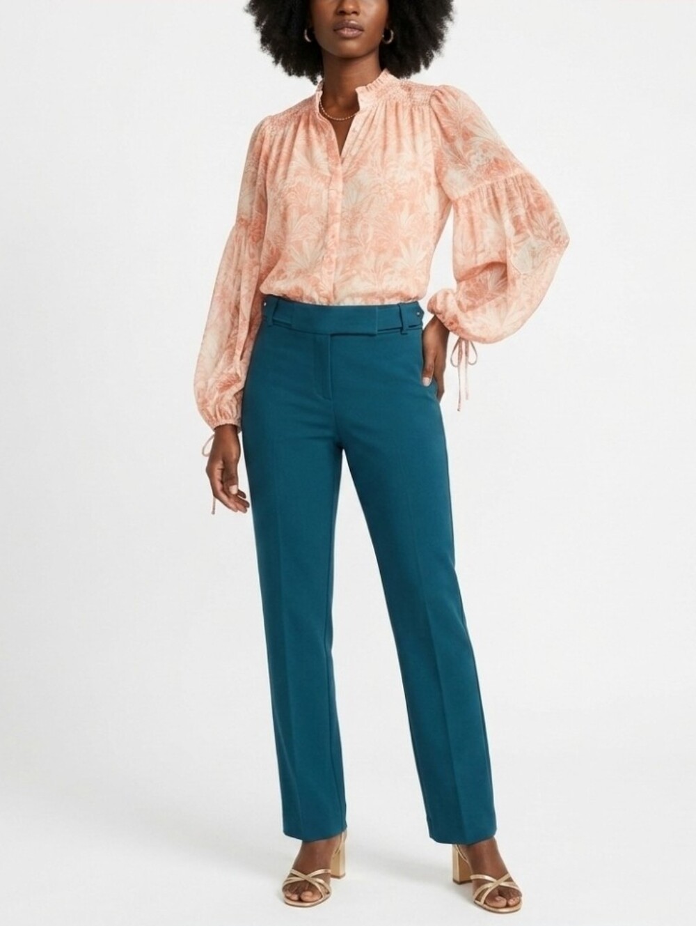 White House Black Market Teal Slim Straight Ankle Pants